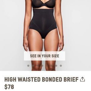 🆕SKIMS HIGH WAISTED BONDED BRIEF XXS/XS ONYX